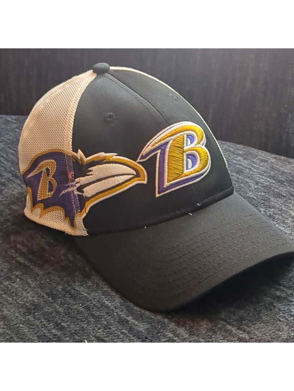 New Era 39THIRTY Baltimore Ravens Neo Flex Fit Hat Cap Black Mesh Small-Medium